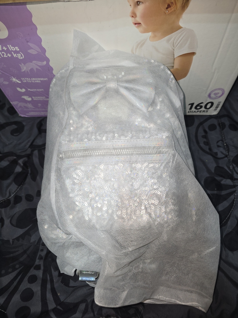 Disney x Loungefly Silver Holographic Minnie Ear Backpack - Picture 5 of 5